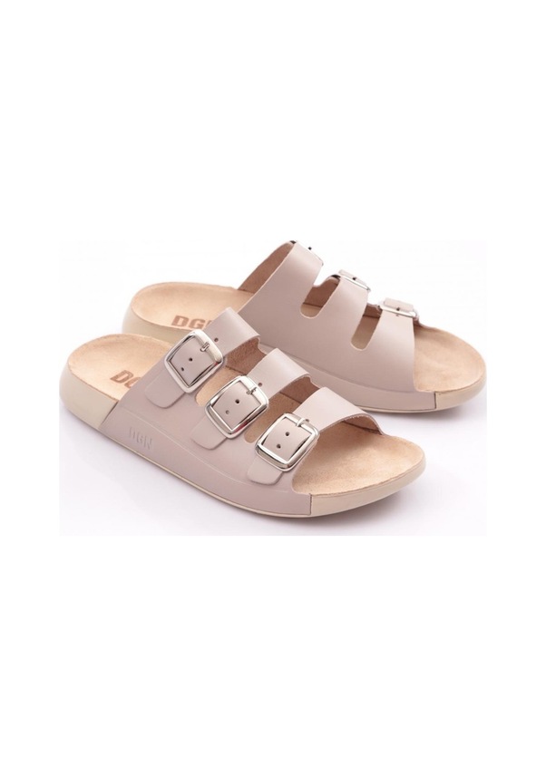 Resim Dgn P29 Kadin Tokali Üç Bantli Terlik P29-1512-R0152 Bej 