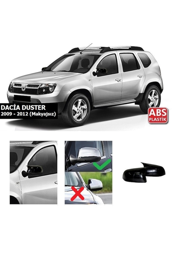 Dacia Duster 2009-2012 Batman Yarasa Ayna Kapağı Piano Black Abs ...