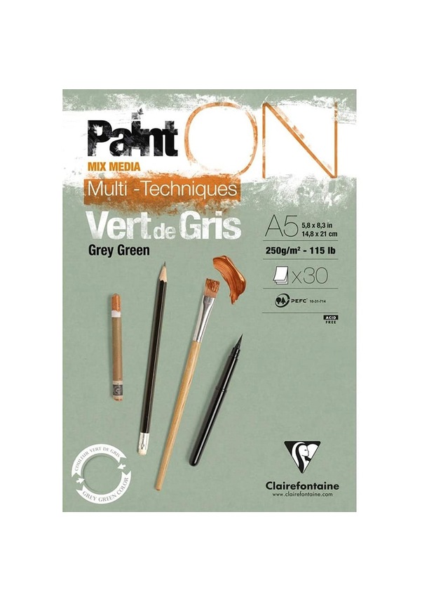 Clairefontaine Skizzenheft Paint'On - 32 Blatt 250g Mit Fadenbindung