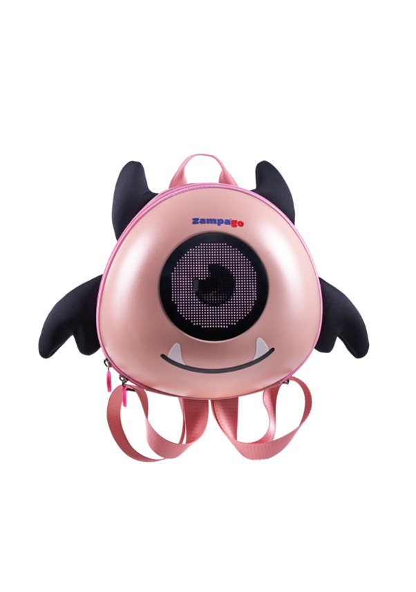 Resim Ed Ekranlı Sevimli Canavar Çocuk Sırt Çantası Işıklı Ve Akıllı Tasarım Pembe 