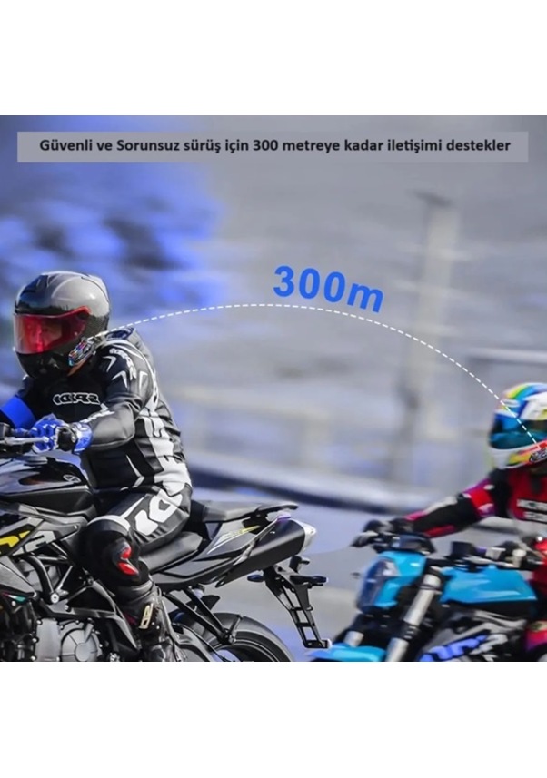 Resim V20 Max İnterkom Seti Su Geçirmez Bluetooth Kulaklık 2 Kişi Bağlanma Özellikli 