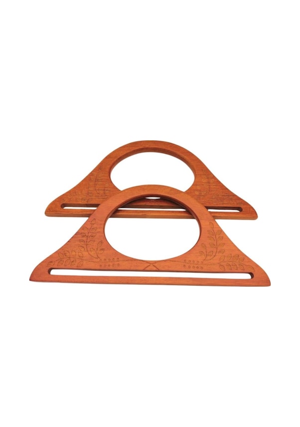 Resim Angel Çanta Aksesuar 25x12 Cm Desenli İthal Ahşap Çanta Sapı 