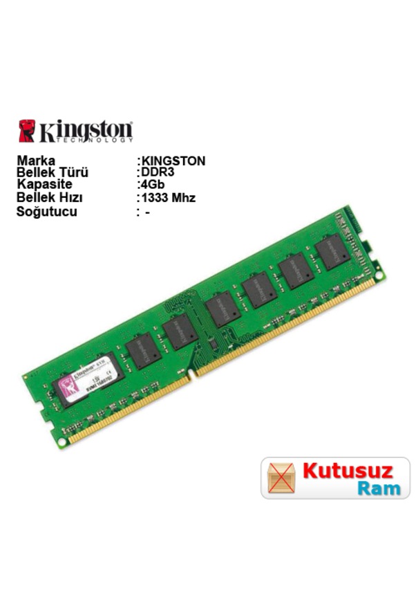 KINGSTON 4GB DDR3 1333Mhz Pc Ram KVR13N9S8/4 (Kutusuz) Fiyatları ve ...