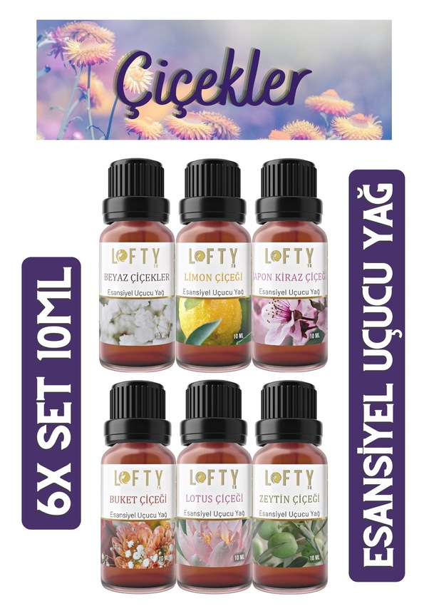 Lofty Esansiyel Uçucu Yağ Esansı 6 x 10 ML ZV6398 Lofty Esansiyel Uçucu Yağ Esansı 6 x 10 ML ZV6398