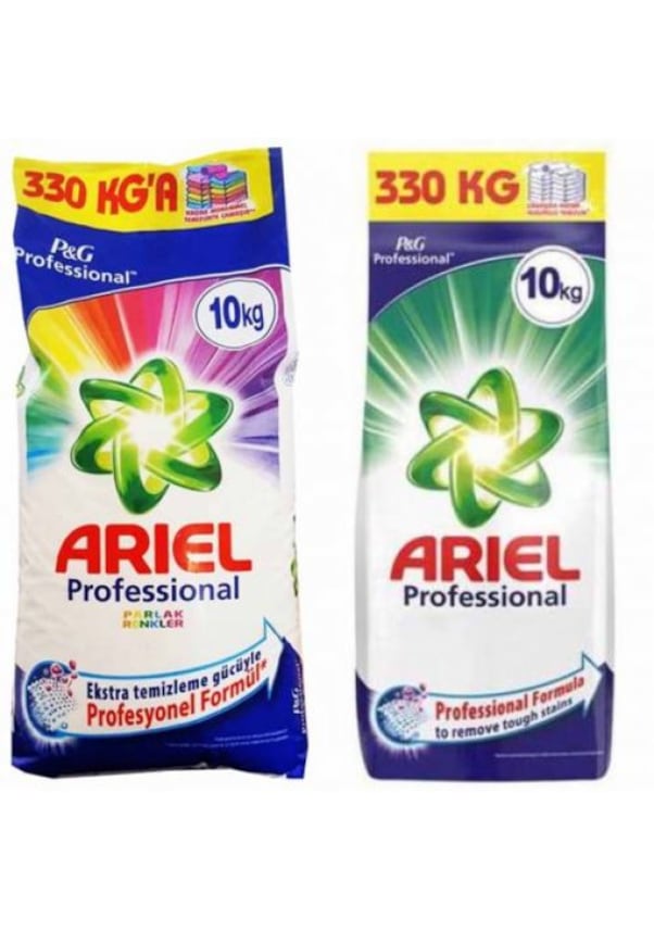 Ariel Profesyonel Canlı Renkler Toz Çamaşır Deterjanı 10 KG + Ariel Profesyone Toz Çamaşır Deterjanı 10 KG