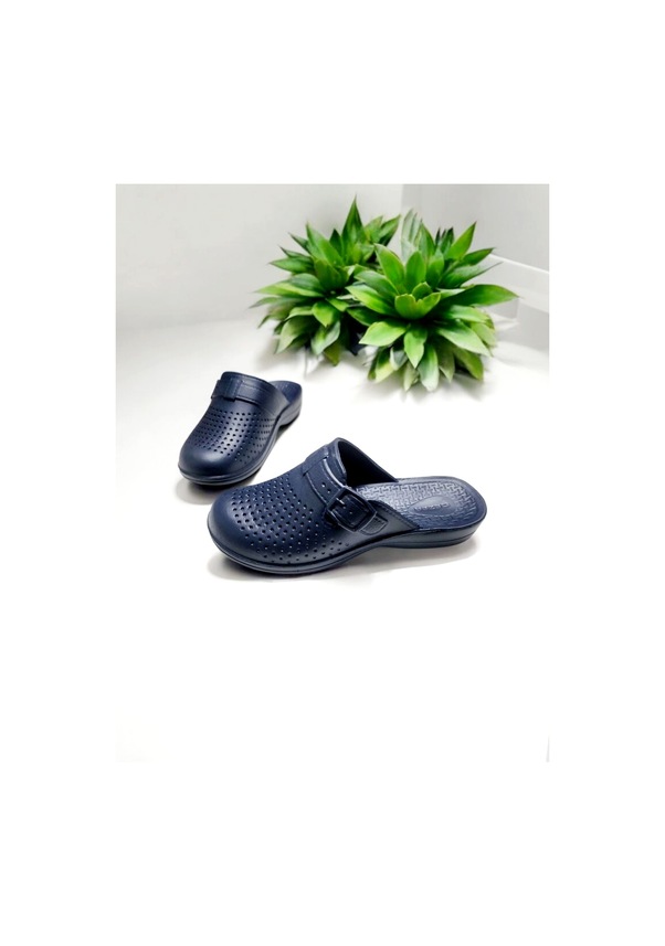 Resim Eva Burnu Kapalı Şeritsiz Sabo Terlik Lacivert 