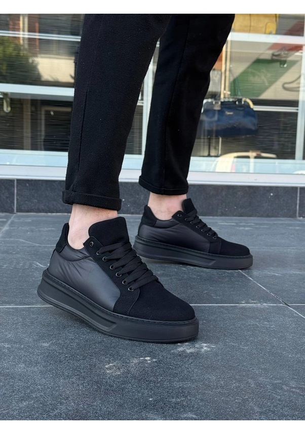 Resim Kb-046 Kuback Siyah Paraşüt Siyah Yüksek Taban Günlük Spor Ayakkabı Göründüğü Gibi 