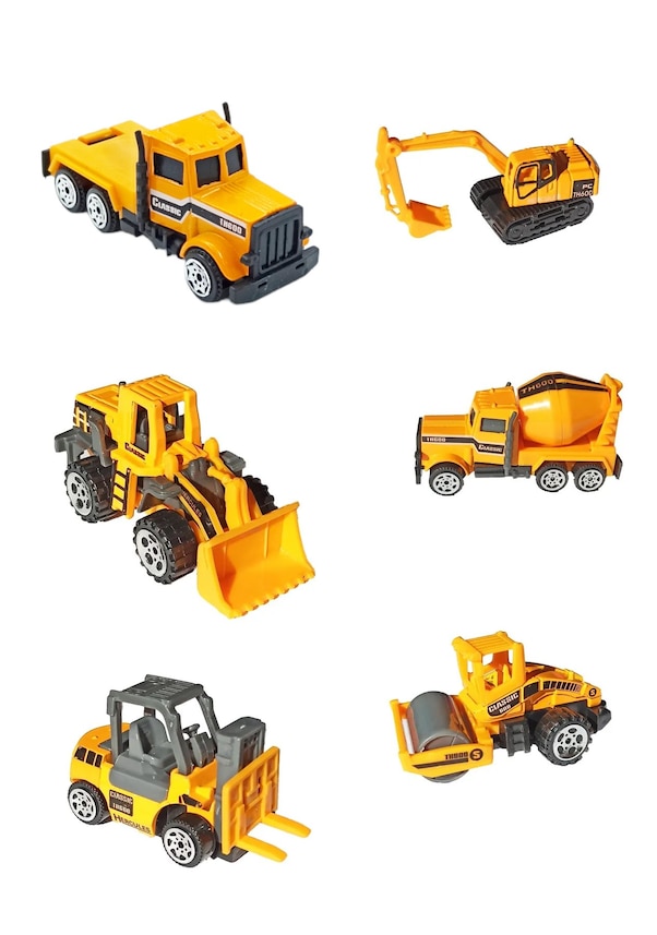 Metal İş Makinaları 6'lı Oyuncak İş Makinaları Seti Metal İş Makinaları 6'lı Oyuncak İş Makinaları Seti