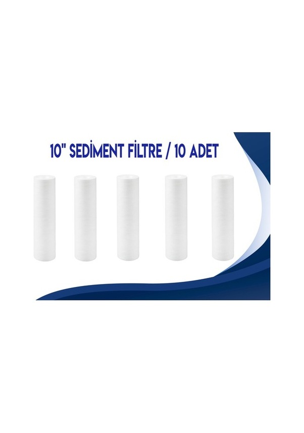 Resim 10 Adet Açık Kasa Su Arıtma Filtre 5 Mikron Sediment Spun Filtre 