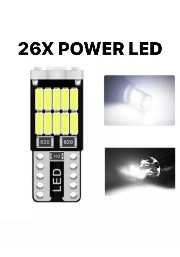 T10 Led 26 Ledli W5W Metal Ultra Power Park Plaka Tavan Ampulü 10 Adet IV9146