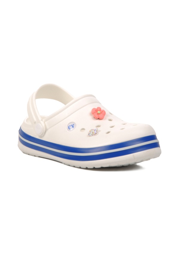 Resim Ayakmod 5001-t Ekru - Mavi - Beyaz Kadın Sabo Terlik 001 