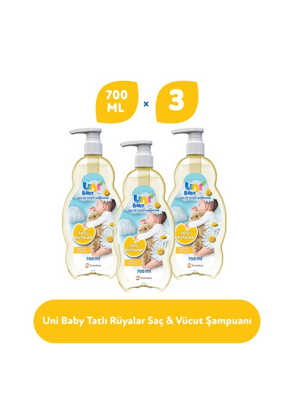 Uni Baby Tatlı Rüyalar Şampuanı 3 x 700 ML Uni Baby Tatlı Rüyalar Şampuanı 3 x 700 ML