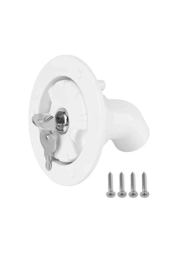 Resim Sunshine022 Beyaz 80mm Kilitlenebilir Karavan Tekne Su Dolum Kapağı Vantilasyonlu Beyaz 