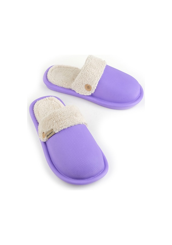 Resim Gezer 13577 Eva İçi Kürklü Islak Zemin Kışlık Ev Bahçe Kadın Terliği Çok Renkli 