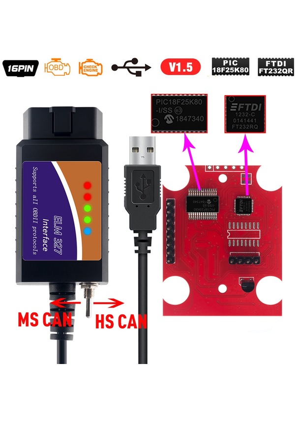 Elm327 Usb Tarama İçin-anahtar Kodu Tarayıcı İle Elm327 Usb Ftdı ...