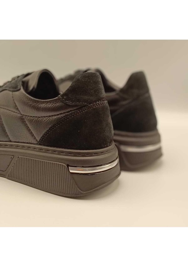 Resim Lena Siyah Deri Spor Ayakkabı Siyah 