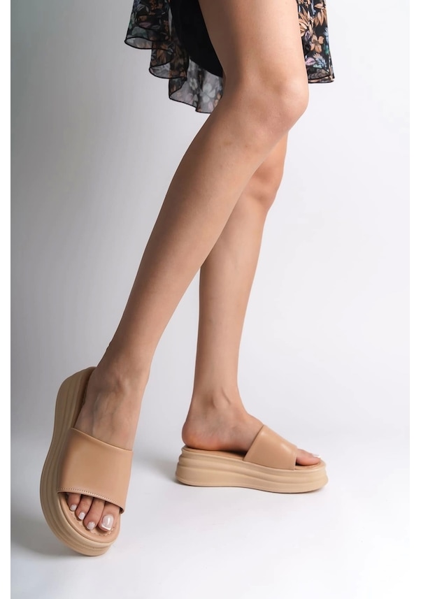 Resim Alıce Düz Topuklu Kalın Ve Ortopedik Taban Kadın Terlik Tt Ten Ten 