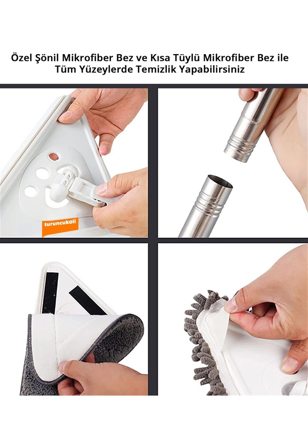 Turuncukoli Teleskopik Üçgen Camsil Duvar Yüzey Cam Silme Aparatı Mop Turuncukoli Teleskopik Üçgen Camsil Duvar Yüzey Cam Silme Aparatı Mop