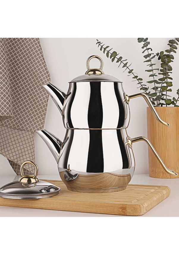 Porsima Damla Mini Çaydanlık - Çelik Çaydanlık Takımı Metal Kulp Porsima Damla Mini Çaydanlık - Çelik Çaydanlık Takımı Metal Kulp