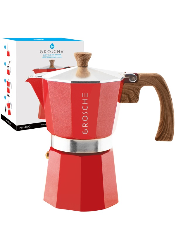 Grosche Milano Moka Pot Kırmızı 6 Cup 275 Ml Fiyatları ve Özellikleri