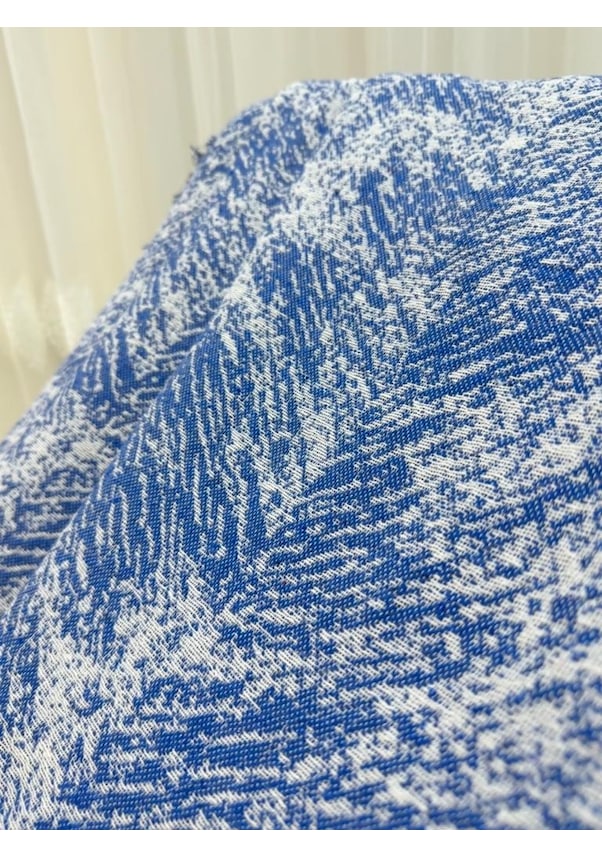Resim Özlü Home Pamuklu Koltuk Çekyat Örtüsü 170x220 Alaca Saks Mavisi Koltuk Şalı Saks Mavisi 