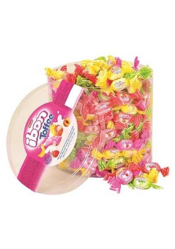 Elvan Ibon Toffee Sütlü Meyveli Şeker Silindir Kutu 1KG Fiyatları ve