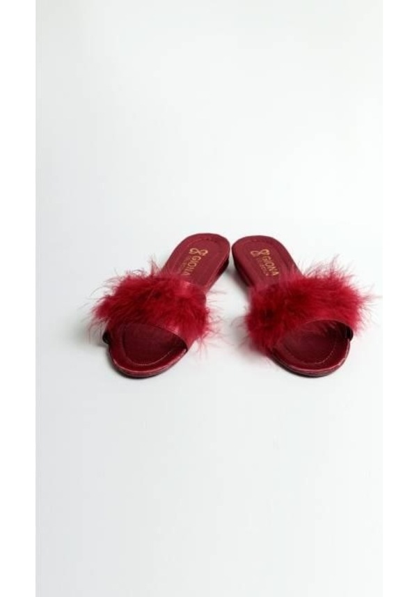 Resim Giona 707 Kadın Tüylü Gelin Terliği 001 