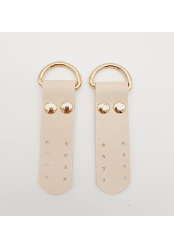 Resim Angel Çanta Aksesuar Krem Tek Kat Suni Deri Sapucu Böce Light Gold Metalli 