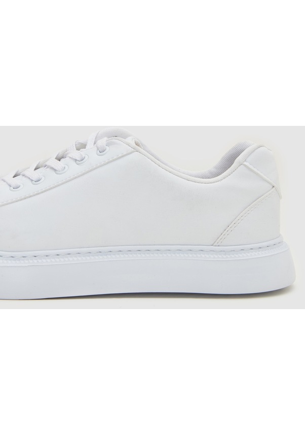 Resim D's Damat 0EC09ORT0378 Beyaz Kalın Beyaz Tabanlı Bağcıklı Sneaker Ayakkabı Beyaz 