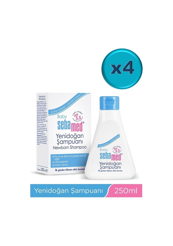 Resim Sebamed Bebek Şampuanı 4 x 250 ML 