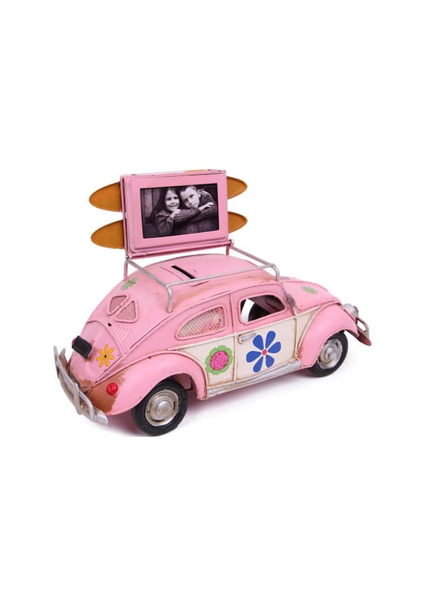 Resim Dekoratif Metal Araba Çerçeveli ve Kumbaralı E-4338 