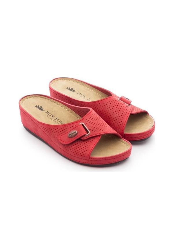 Resim Roy Jones Kadın Ortopedik Konfor Modeli Günlük Yumuşak Anatomik Tabanlı Terlik Kırmızı 