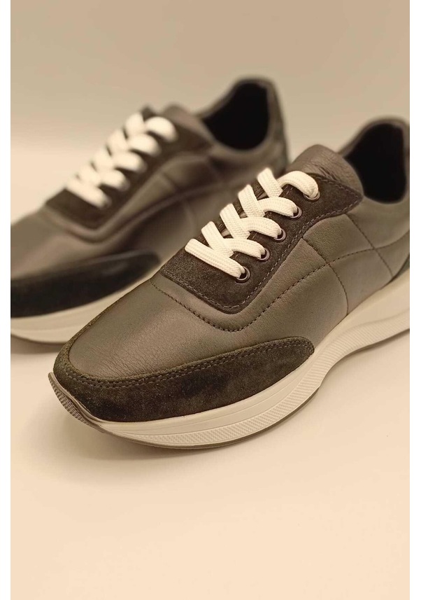 Resim Como Siyah Deri Spor Ayakkabı Siyah 