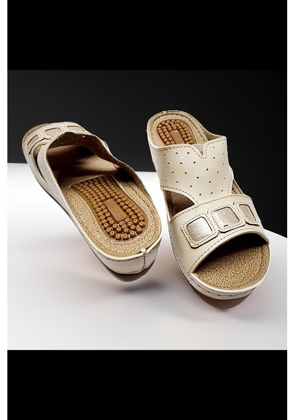 Resim 12239 Kadın Terlik Silikon Topuk Dikeni Terliği Bej 