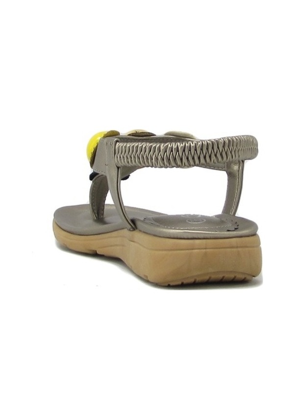 Resim Guja Blg22Y150-12 Gri Kadın Renkli Boncuklu Parmak Arası Sandalet Gri 