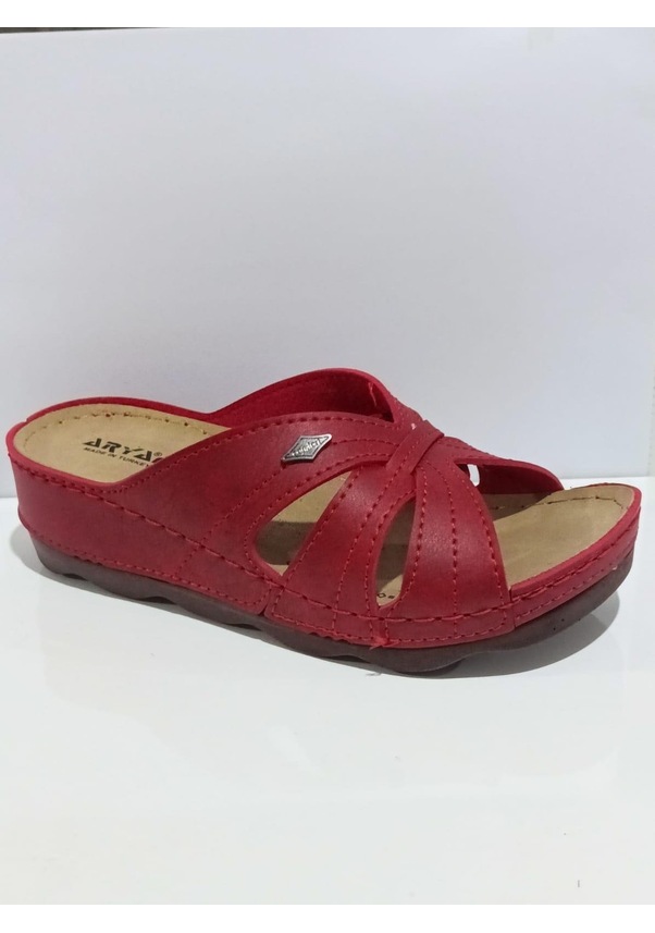 Resim Aryan 37-953 Anatomic Kadın Dolgu Topuk Terlik Kırmızı 