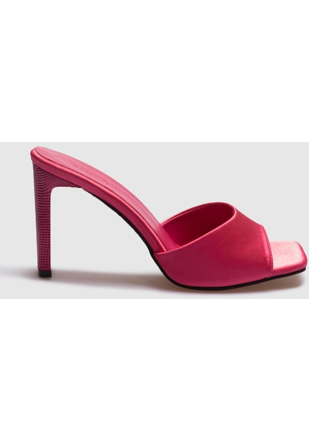 Resim Pembe Saten Kadın Topuklu Terlik-pembe Pembe 