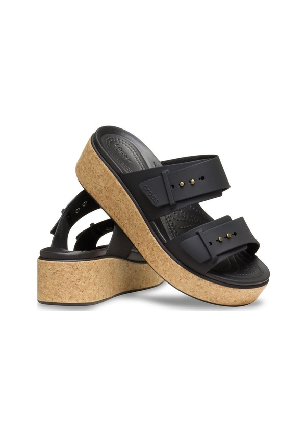 Resim Brooklyn Cork Buckle Siyah Kadın Dolgu Topuklu Terlik-9172 Siyah 