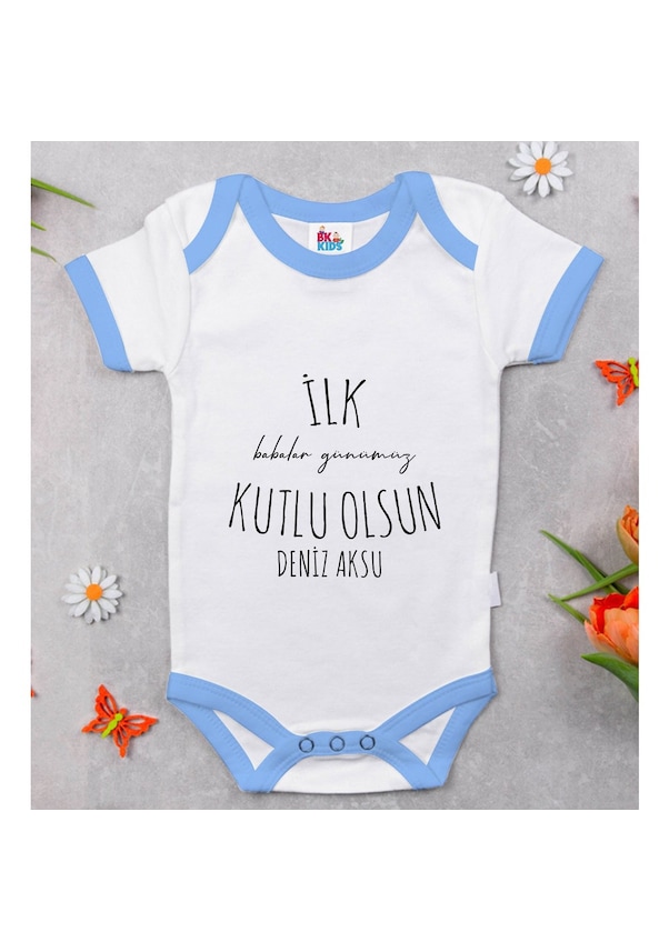 Bitmeyenkartus Bk Kids Kişiye Özel Mavi Bebek Body Zıbın - Model 33 Bitmeyenkartus Bk Kids Kişiye Özel Mavi Bebek Body Zıbın - Model 33