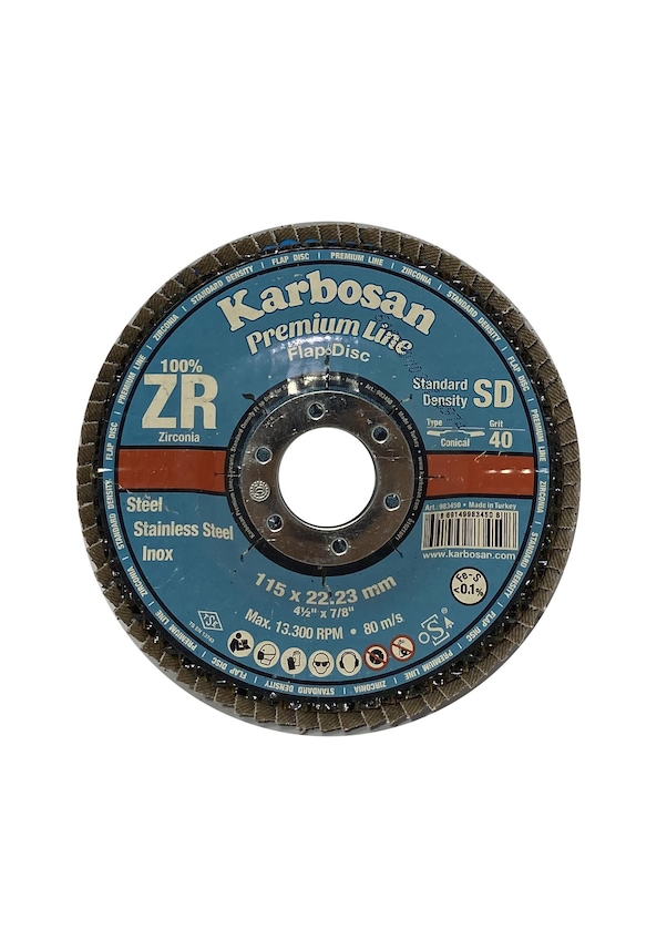 Karbosan 115x22.23mm 41/2'x7/8' 40 Kum Flap Disk 10 Adet Fiyatları ve