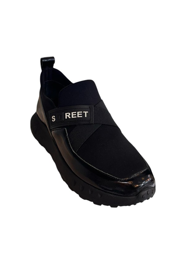 Resim Siyah Rugan Hakiki Deri Comfort Taban Sneaker Siyah 