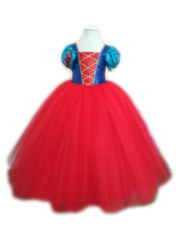 Pelerinli Tarlatanlı Pamuk Prenses Kostümü- Kırmızı Renk Pamuk Pr