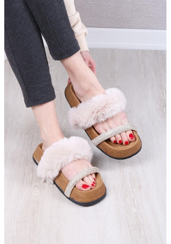 Resim Glenz Kadın Günlük Taşlı Peluş Terlik Ts1133 001 