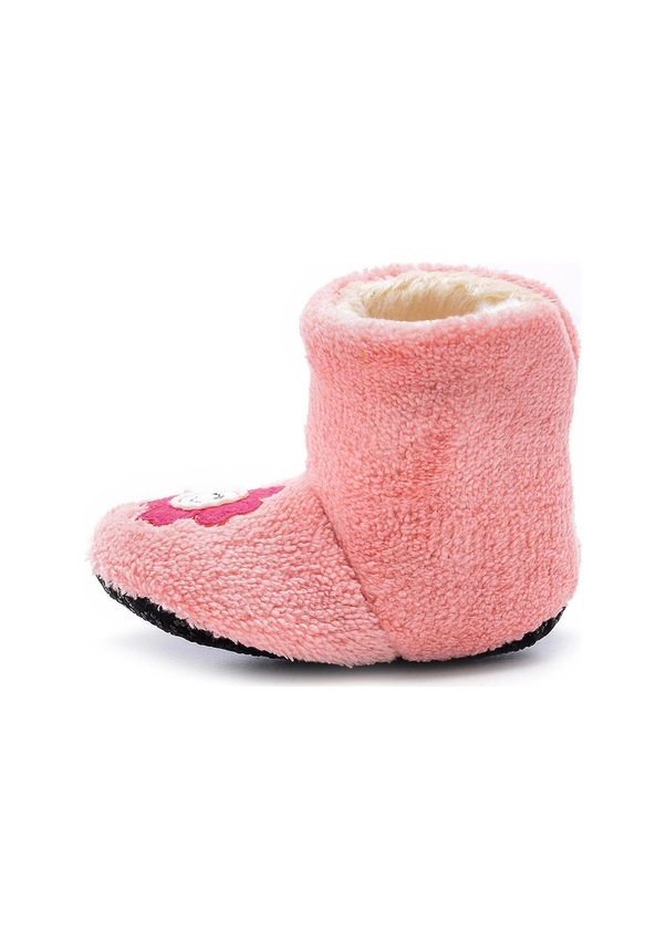 Resim Fuşya Papatya Nakışlı Kürklü Ev Botu-f-825 Fuşya 