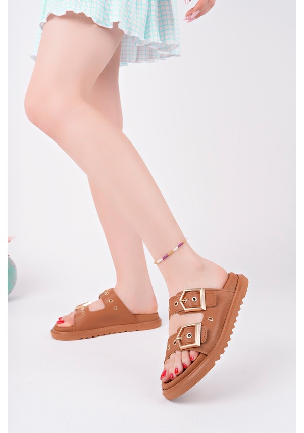 Resim Rooc Ortopedik Kadın Terlik - Kahverengi Kahverengi 