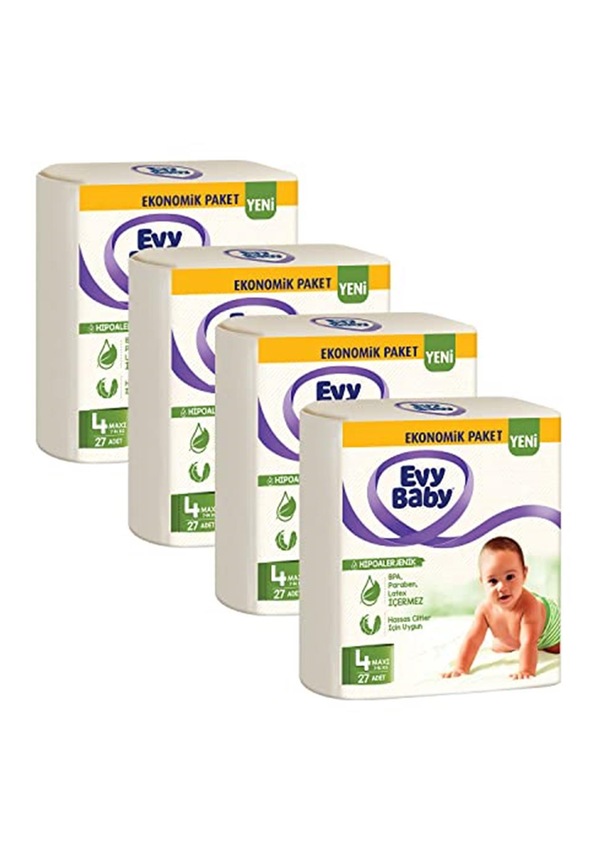 Evy Baby Bebek Bezi 4 Numara (7-14 Kg) Maxi 108 Adet FR6619