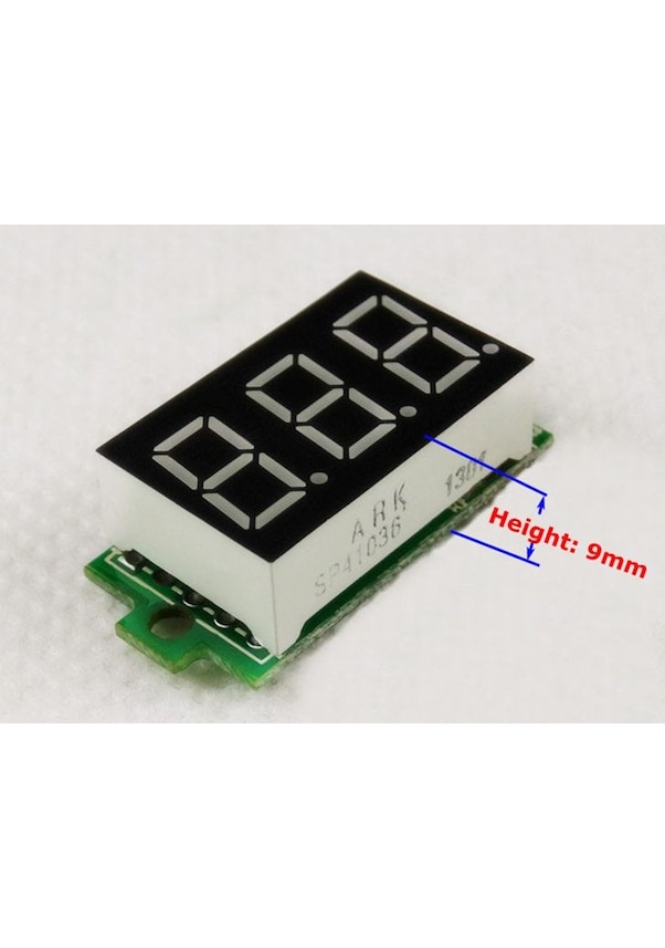 Resim Panel Sayısal Voltmetre 0.36" 3 Haneli Led Display Dc 0-200V 