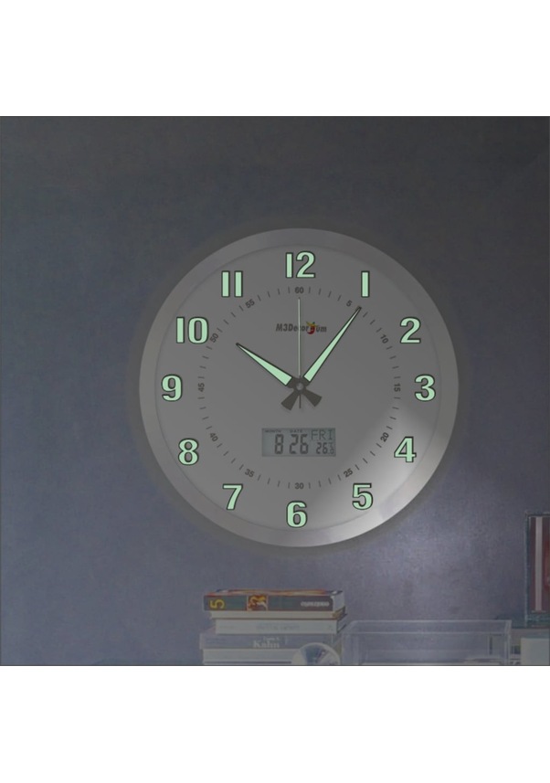 Termometreli 40 Cm Aluminyum Kasa Büyük Dev Fosforlu Duvar Saati Termometreli 40 Cm Aluminyum Kasa Büyük Dev Fosforlu Duvar Saati