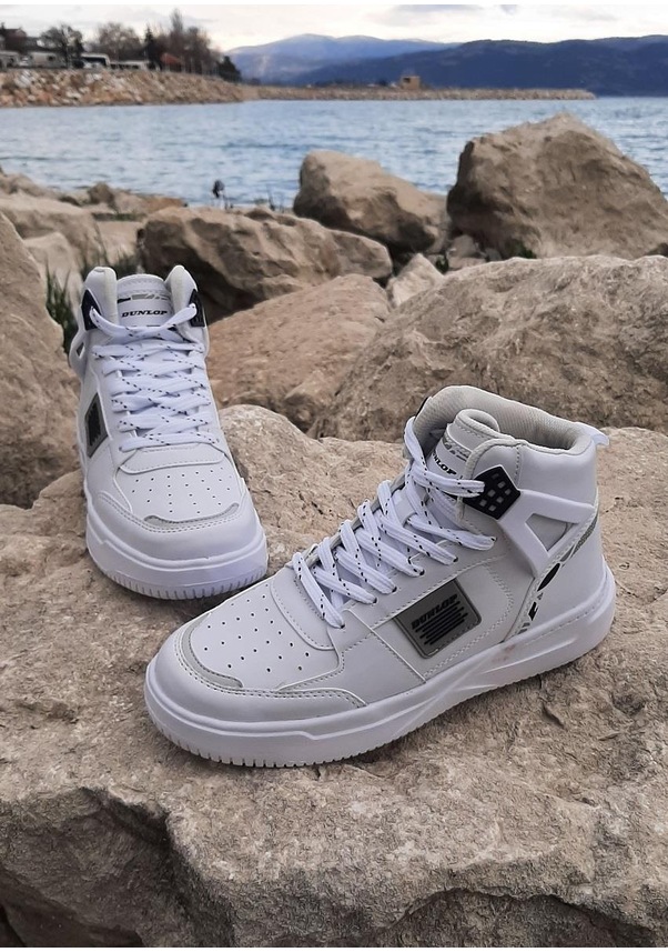 Resim Dunlop 2238-2243 Beyaz, Fuspetli Ortapedik Boğazlı Basket Spor Ayakkabı AYKSAYAK-000499 