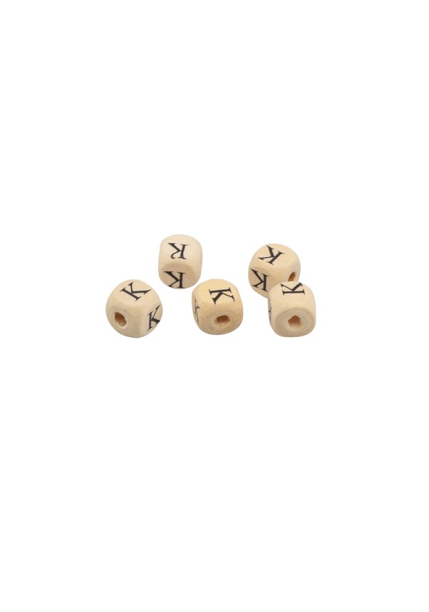 Ahşap Harf Boncuk 5'Li 9Mm K